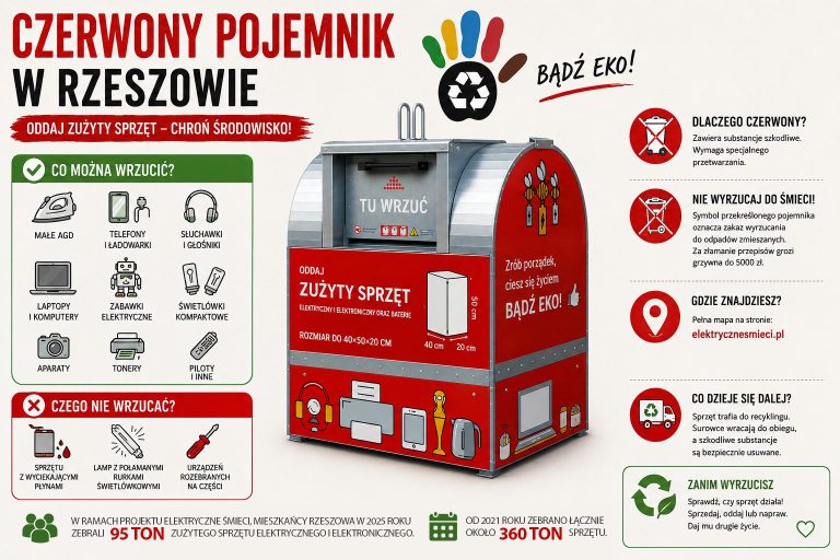 Czerwony pojemnik w Rzeszowie – co tam wrzucamy